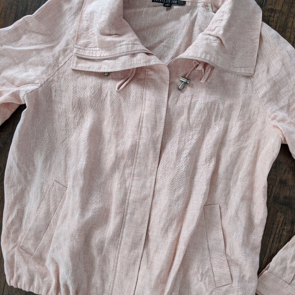 Lafayette 148 New York Linen Bomber Jacket